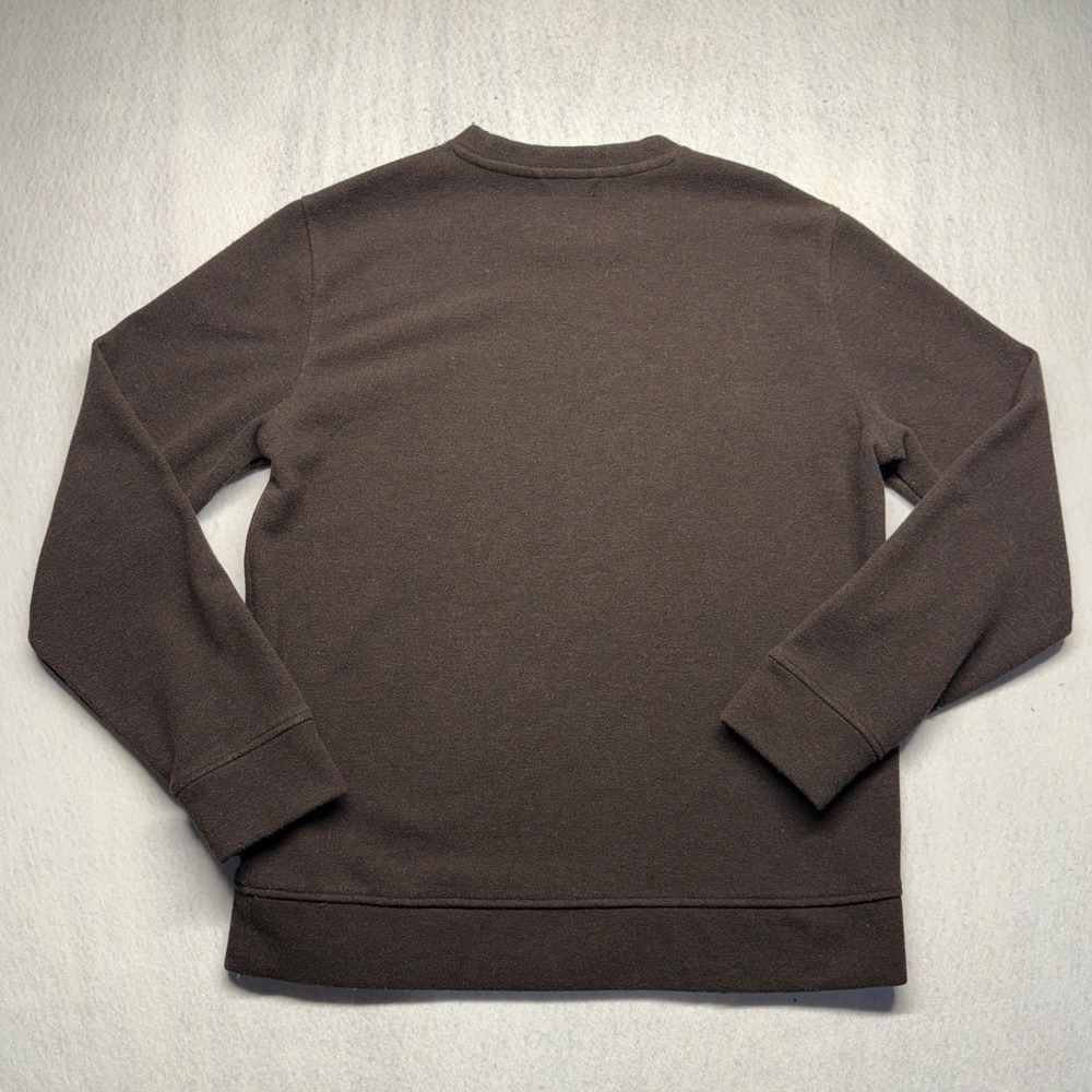 Jachs NY Mens Brown Textured Fleece Wool Blend Crewneck Sweatshirt Pullover Med - Picture 2 of 9